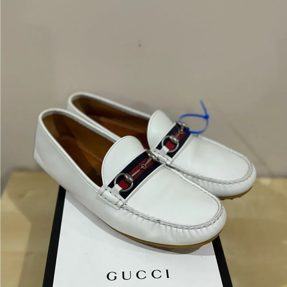 Gucci Driver Loafers White